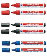 Edding E-260 6 Adet Doldurulabilir Silinebilir Çok Renkli Tahta Kalemi