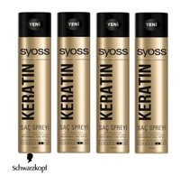 Syoss Dolgunlaştırıcı/Hacim Islak Görünüm Keratinli Orta Saç Spreyi 4x400 ml