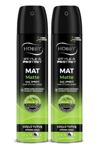 Hobby Style&Protect Matte Dolgunlaştırıcı/Hacim Keratinli Güçlü Saç Spreyi 2x250 ml