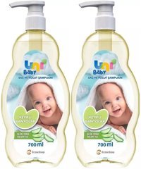 Uni Baby Pompalı Göz Yakmayan Hipoalerjenik Hassas Ciltler İçin Aloe Vera Bebek Şampuanı 2x700 ml