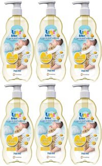 Uni Baby Tatlı Rüyalar Göz Yakmayan Hipoalerjenik Hassas Ciltler İçin Papatya Özlü Bebek Şampuanı 6x700 ml