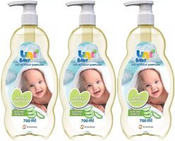 Uni Baby Pompalı Göz Yakmayan Hipoalerjenik Hassas Ciltler İçin Aloe Vera Bebek Şampuanı 3x700 ml