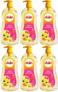 Dalin Kolay Tarama Göz Yakmayan Hipoalerjenik Yenidoğan Hassas Ciltler İçin Badem Özlü Bebek Şampuanı 6x700 ml