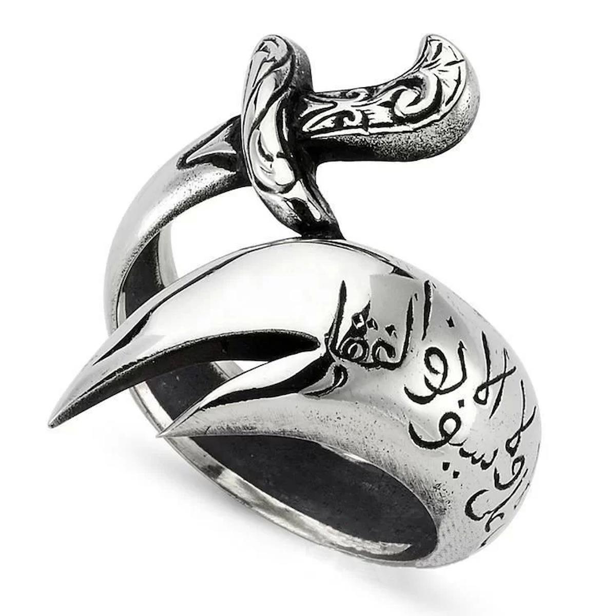 İpek Silver 925 Ayar Dini Zülfikar Kılıç Gümüş Yüzük