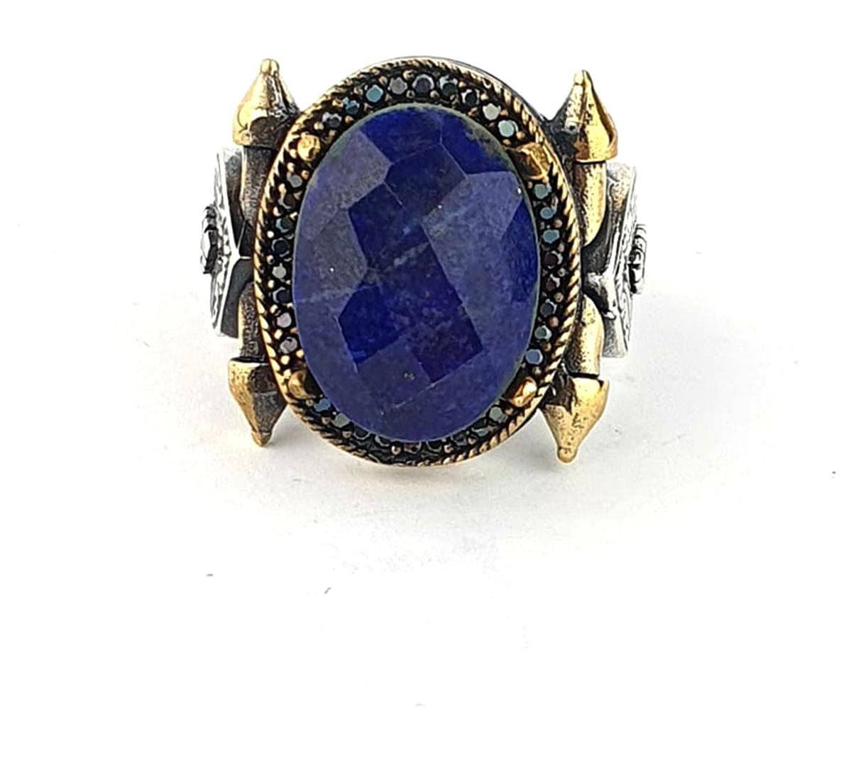 Ose Shop Mavi Lapis Lazuli Taşlı 925 Ayar Gümüş Yüzük