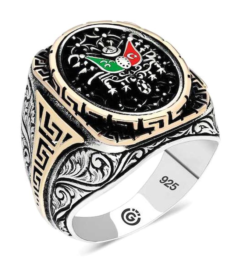 Gumush 925 Ayar Osmanlı Oval Gümüş Yüzük