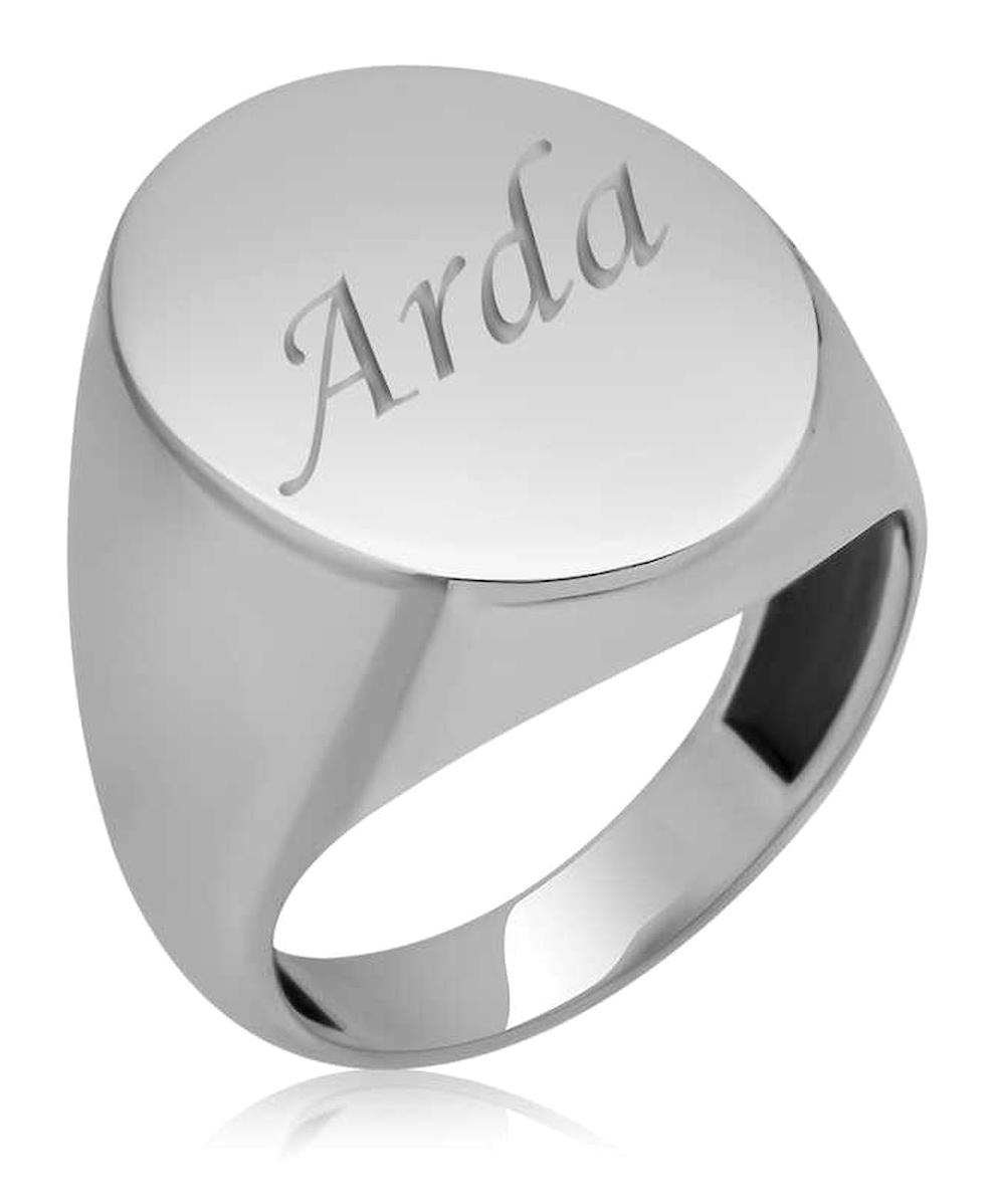 Stillove 925 Ayar Kişiye Özel Oval Gümüş Yüzük
