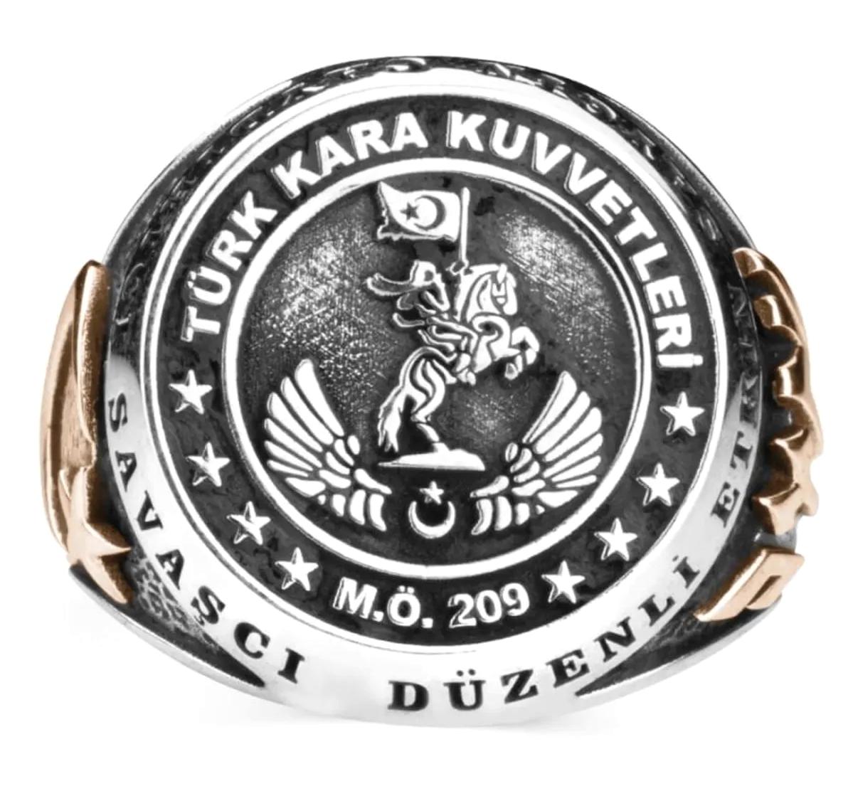 Anı Yüzük 925 Ayar Askeri Kara Kuvvetleri Gümüş Yüzük