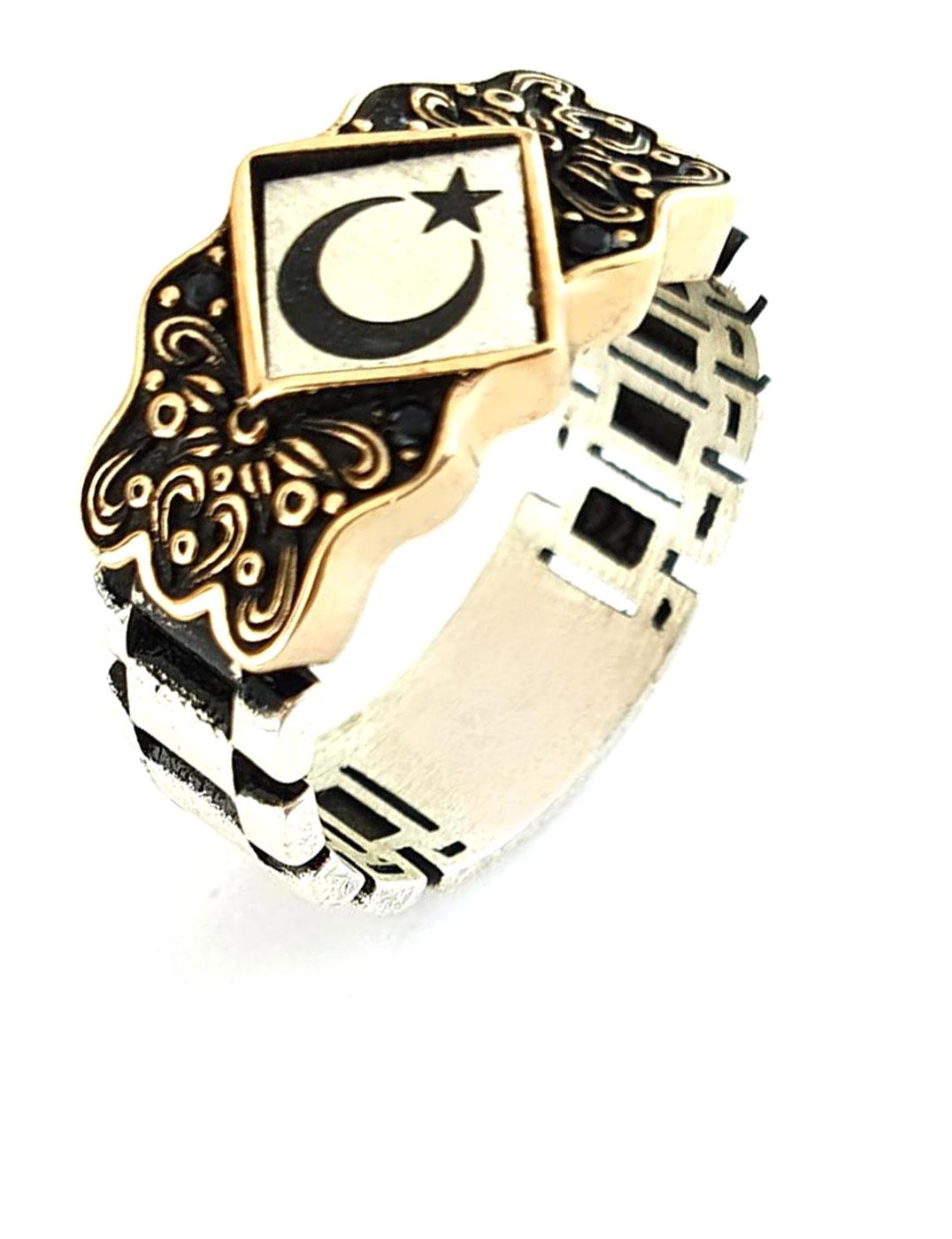 Ose Shop 925 Ayar Ay Yıldız Gümüş Yüzük