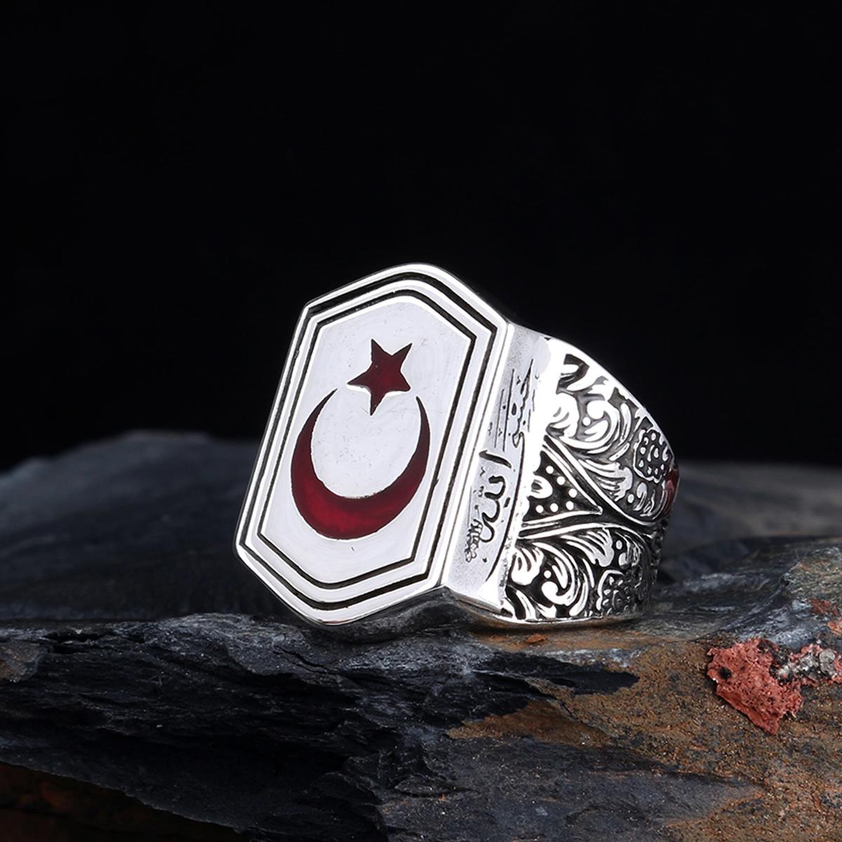 Tesbih Sepetim Zirkon Taşlı Ayarlanabilir 925 Ayar Yazılı Gümüş Yüzük