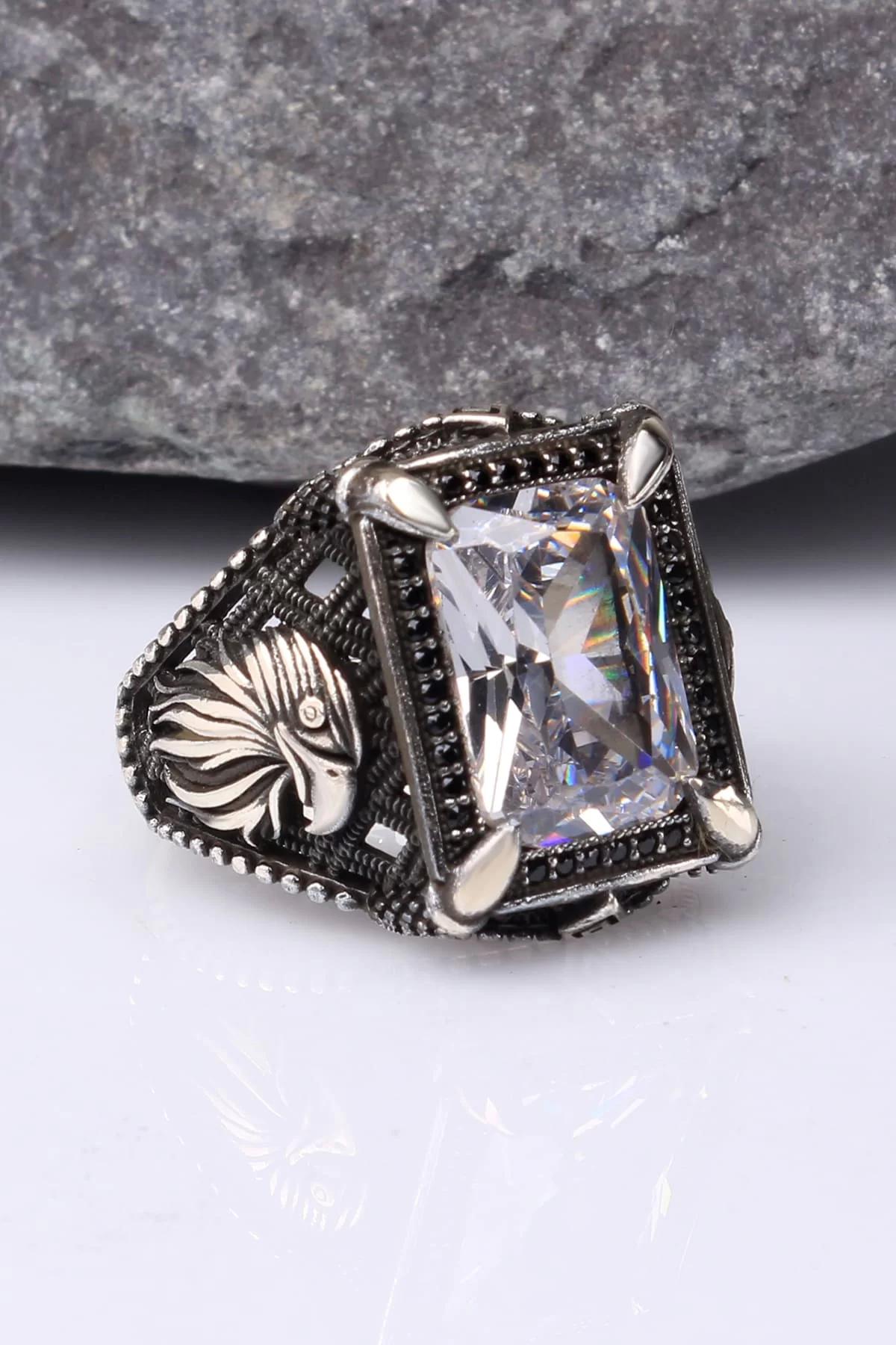 İpek Silver Zirkon Taşlı 925 Ayar Kartal Gümüş Yüzük