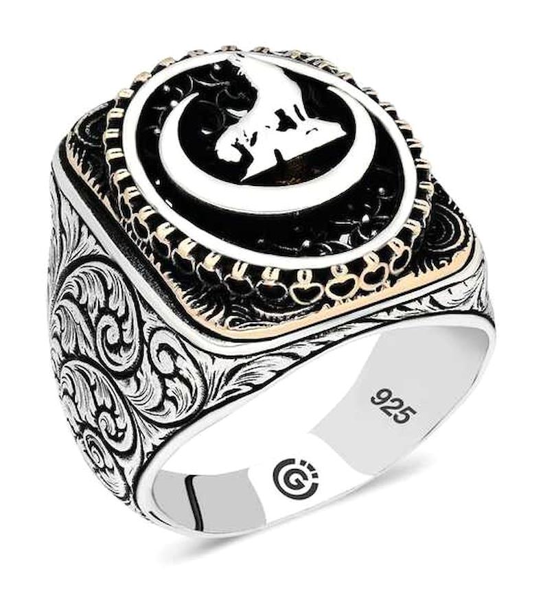 Silverlina 925 Ayar Bozkurt Oval Gümüş Yüzük
