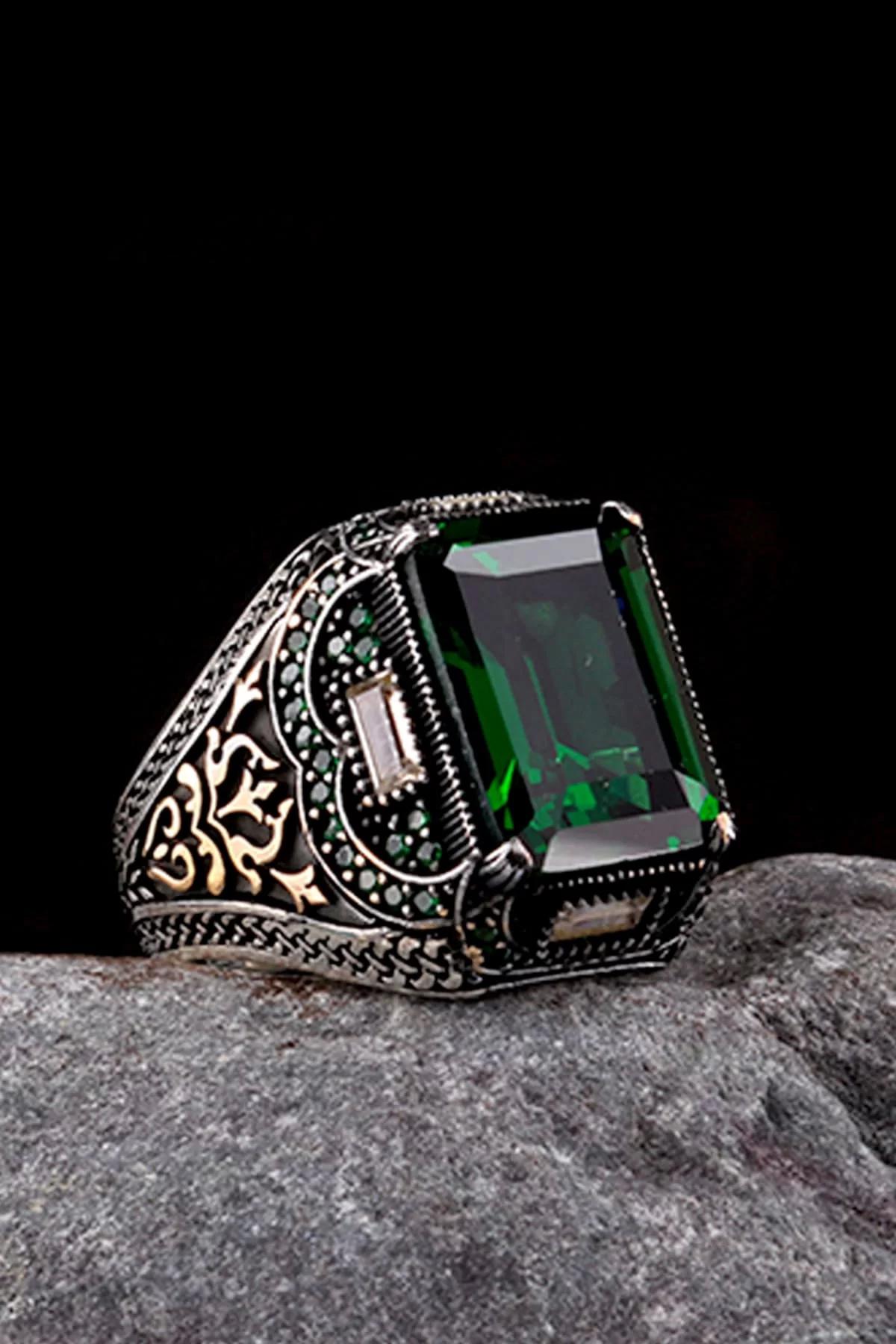 İpek Silver Yeşil Zirkon Taşlı 925 Ayar Gümüş Yüzük