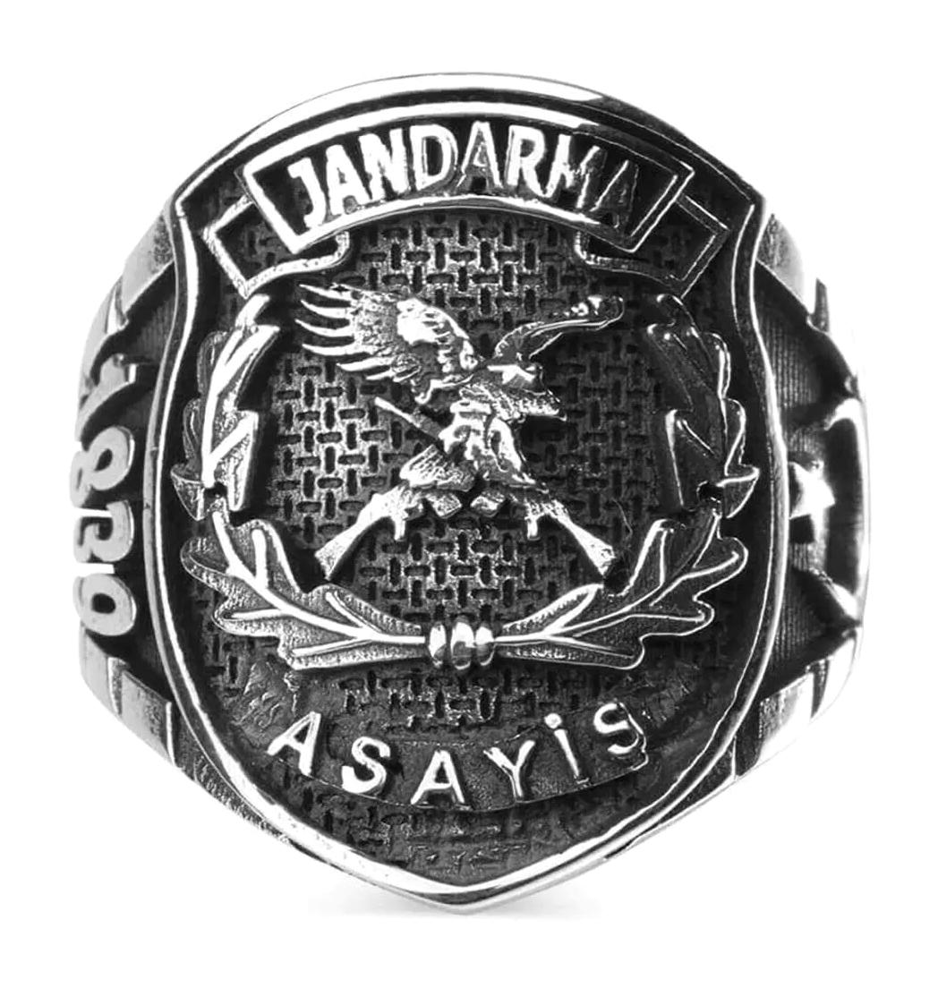 Anı Yüzük 925 Ayar Jandarma Gümüş Yüzük