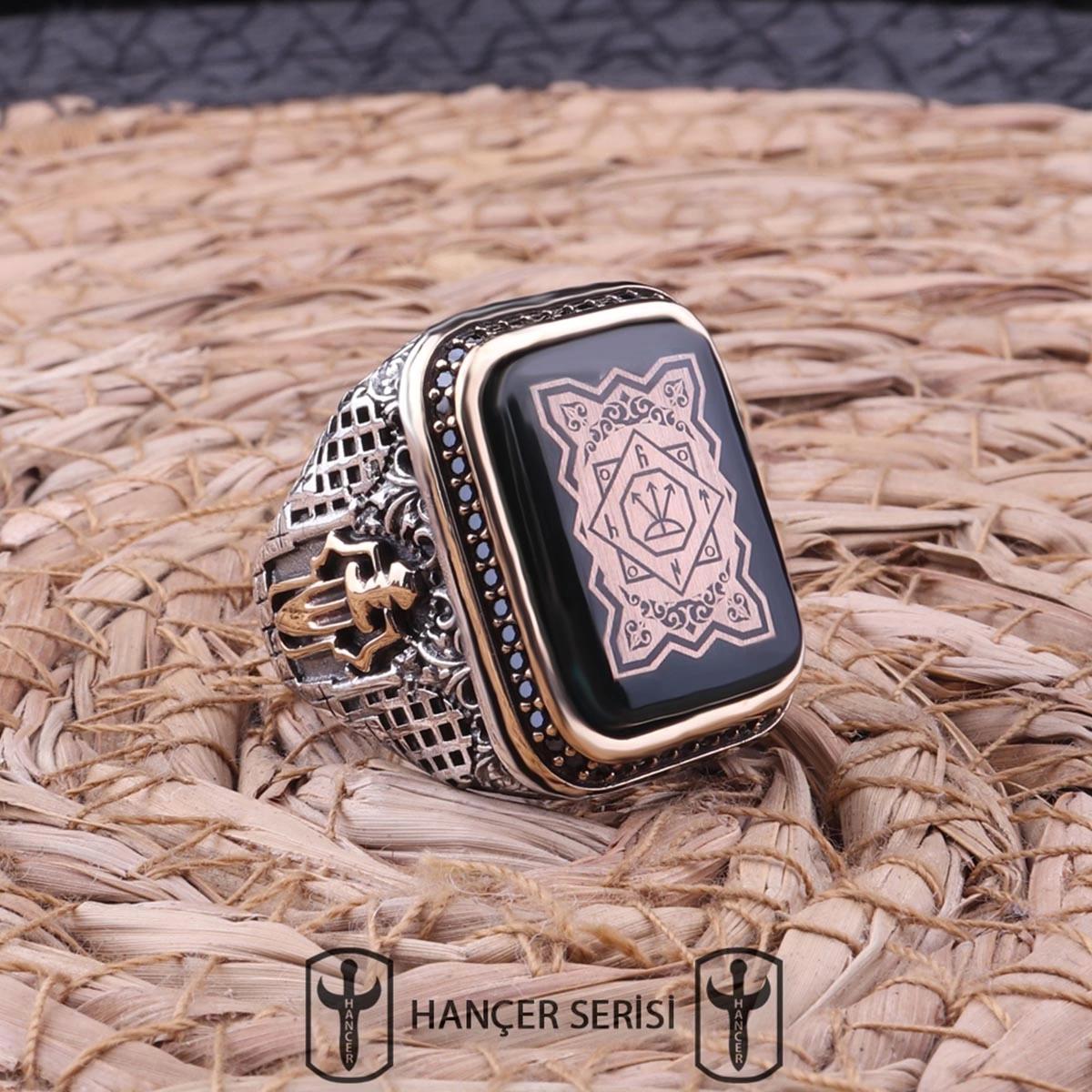 İpek Silver Kahverengi Kehribar Taşlı 925 Ayar Gümüş Yüzük