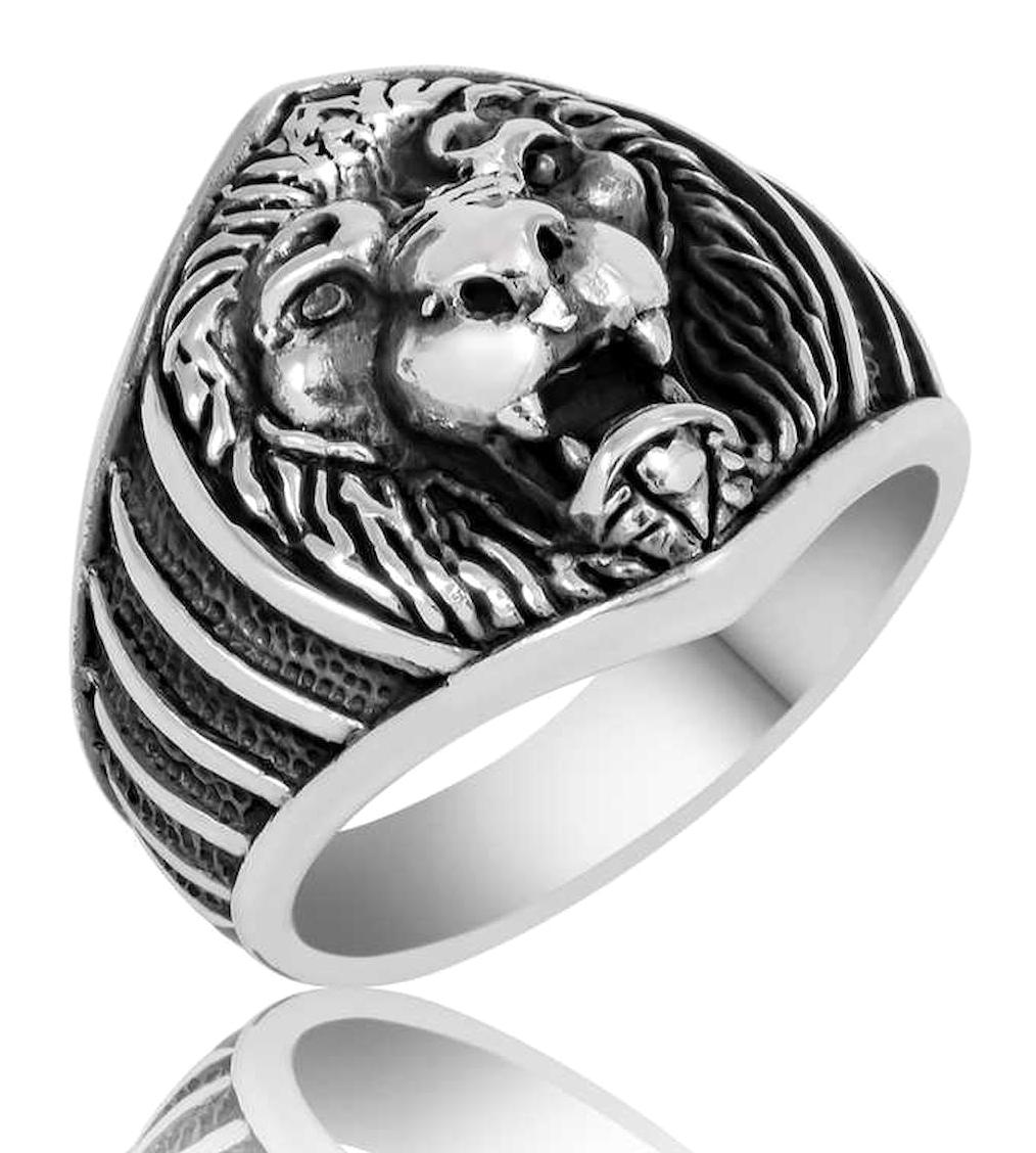 Silverlina 925 Ayar Aslan Gümüş Yüzük