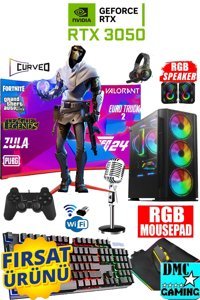 Dmc N247 Harici GeForce RTX 3050 AMD Ryzen 7 3700X 32 GB Ram 1 TB SSD Tower FreeDos 27 inç Monitörlü Masaüstü Oyuncu Bilgisayarı