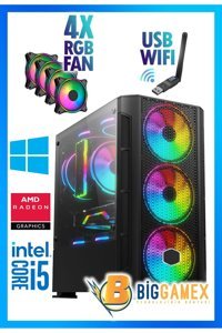 Biggamex CK36 Harici Radeon RX 580 Intel Core i5 12400F 16 GB Ram 512 GB SSD Tower FreeDos Masaüstü Oyuncu Bilgisayarı