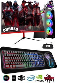 Ramtech DG160 Harici GeForce GT 740 Intel Core i7 860 16 GB Ram 256 GB SSD Tower FreeDos 23.6 inç Monitörlü Masaüstü Oyuncu Bilgisayarı