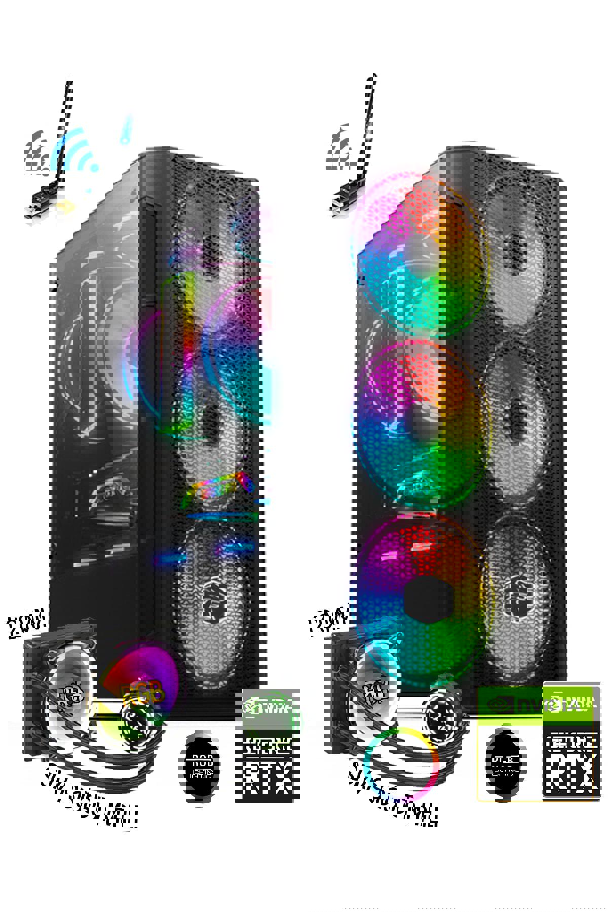 Zeiron Colder X10 Harici GeForce RTX 3050 Intel Core i5 10400F 16 GB Ram 512 GB SSD Tower FreeDos Masaüstü Oyuncu Bilgisayarı