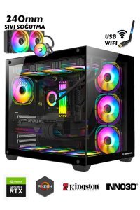 Zeiron Corvus X10 Harici GeForce RTX 3050 AMD Ryzen 5 5600 32 GB Ram 1 TB SSD Tower FreeDos Masaüstü Oyuncu Bilgisayarı