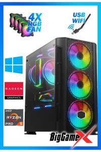 Biggamex CK44 Harici Radeon RX 550 AMD Ryzen 5 5500 16 GB Ram 512 GB SSD Tower FreeDos Masaüstü Oyuncu Bilgisayarı