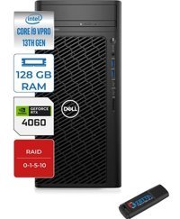 Dell Precision T3660 T3660R4619 Harici GeForce RTX 4060 Intel Core i9 13900 128 GB Ram DDR5 1 TB HDD + 512 GB SSD Tower Windows 11 Pro Masaüstü Oyuncu Bilgisayarı + Zetta Flash Bellek