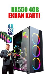 Dmc N159X Harici Radeon RX 550 Intel Core i5 3470 16 GB Ram GDDR5 256 GB SSD Tower FreeDos Masaüstü Oyuncu Bilgisayarı