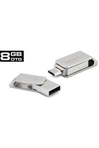 Auris Mini Çift Taraflı USB 3.1 Micro Usb 8 GB Flash Bellek Gümüş