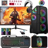 Xaser XSR467 Harici Radeon RX 580 AMD Ryzen 5 5600 16 GB Ram 512 GB SSD Tower FreeDos 24 inç Monitörlü Masaüstü Oyuncu Bilgisayarı