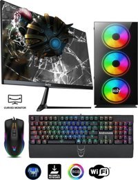 Izoly Darkness Harici Radeon RX 550 Intel Core i5 10400F 8 GB Ram 256 GB SSD Tower FreeDos 24 inç Monitörlü Masaüstü Oyuncu Bilgisayarı