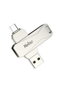 Netac U381 Çift Taraflı USB 3.0 Lightning 32 GB Flash Bellek Gümüş