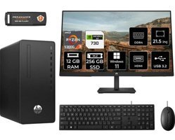 Hp 295 G9 6D391EAMNT2356 Harici GeForce GT 730 AMD Ryzen 3 5300G 12 GB Ram 256 GB SSD Tower Windows 11 Home 21.5 inç Monitörlü Masaüstü Oyuncu Bilgisayarı + PER4 BELLEK