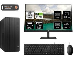 Hp Pro 290 G9 6D3A1EAMNT2319 Harici GeForce GT 730 Intel Core i3 12100 20 GB Ram 2 TB SSD Tower FreeDos 21.5 inç Monitörlü Masaüstü Oyuncu Bilgisayarı + PER4 BELLEK