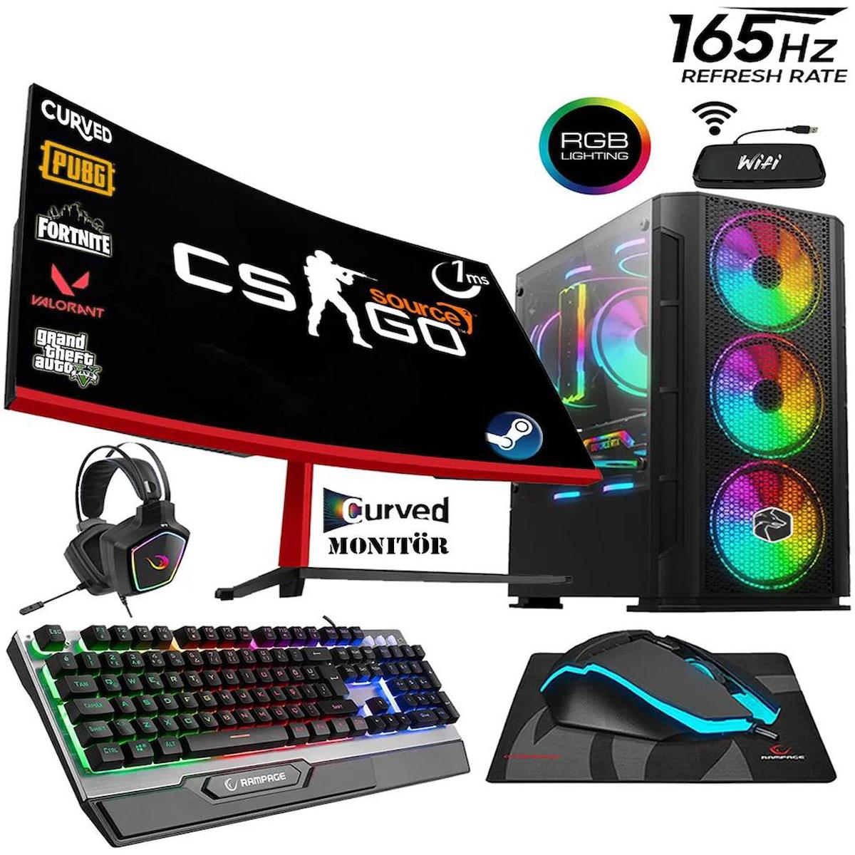 Zeiron SP22 Harici Radeon RX 550 AMD Ryzen 5 3600 8 GB Ram 500 GB + 1 TB SSD Tower FreeDos 23.8 inç Monitörlü Masaüstü Oyuncu Bilgisayarı