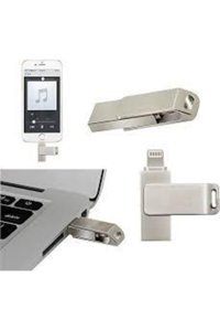 Kensa KL64 Çift Taraflı USB 2.0 Lightning - Type-A 64 GB Flash Bellek Gri
