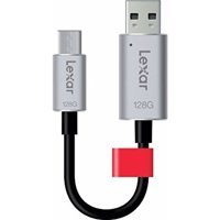 Lexar Jumpdrive C20C Şifreli Çift Taraflı USB 3.1 Lightning - Type-C 128 GB Flash Bellek Gri