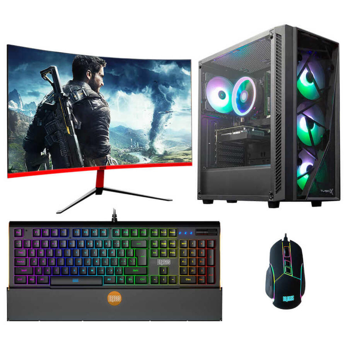 Dragos DRX4266 Harici GeForce GTX 1660 Tİ AMD Ryzen 7 5700X 16 GB Ram DDR4 512 GB SSD Tower FreeDos Masaüstü Oyuncu Bilgisayarı