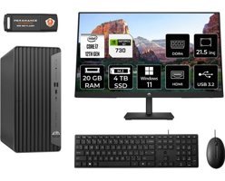 Hp Pro 400 G9 6U3M9EAMNT2420 Harici GeForce GT 730 Intel Core i7 12700 20 GB Ram 4 TB SSD Tower Windows 11 Pro 21.5 inç Monitörlü Masaüstü Oyuncu Bilgisayarı + PER4 BELLEK
