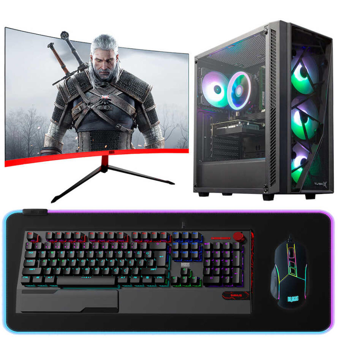 Dragos DRX4552 Harici GeForce GTX 1660 Tİ Intel Core i5 10400F 16 GB Ram DDR4 512 GB SSD Tower FreeDos Masaüstü Oyuncu Bilgisayarı