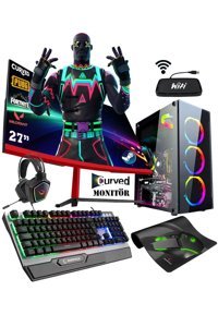 Zeiron OX55 Harici GeForce GTX 1650 Intel Core i5 3470 16 GB Ram 500 GB HDD + 128 GB SSD Tower FreeDos 27 inç Monitörlü Masaüstü Oyuncu Bilgisayarı