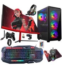 Turbox Voyager Harici GeForce GT 740 Intel Core i5 3470 16 GB Ram 1 TB SSD Tower FreeDos 23.6 inç Monitörlü Masaüstü Oyuncu Bilgisayarı