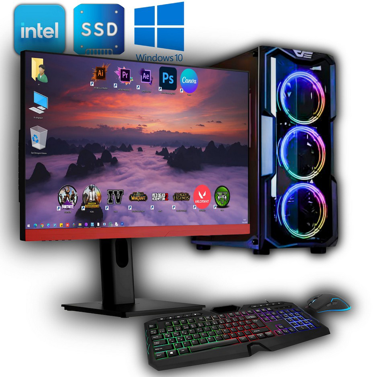 Avantron GMX9576 Harici GeForce RTX 3060 Intel Core i9 11900K 16 GB Ram DDR4 512 GB SSD Tower FreeDos 27 inç Monitörlü Masaüstü Oyuncu Bilgisayarı