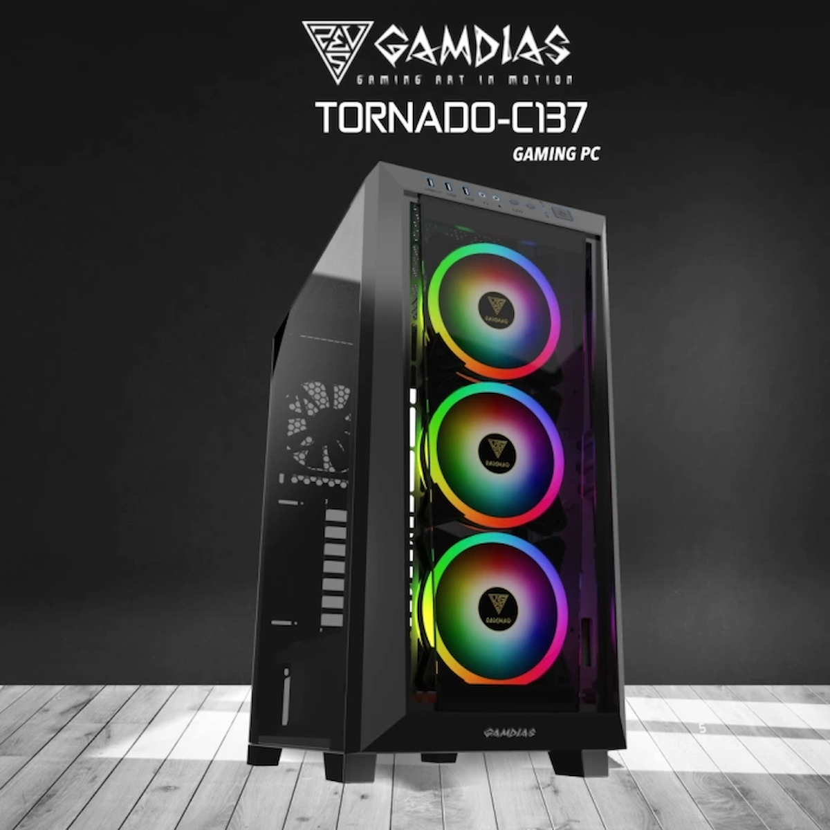 Gamdias Tornado-C137 Harici GeForce RTX 4060 Intel Core i7 13700 32 GB Ram DDR5 500 GB SSD Tower FreeDos Masaüstü Oyuncu Bilgisayarı