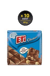 Eti Çifte Kavrulmuş Fındıklı Çikolata 60 gr 10 Adet