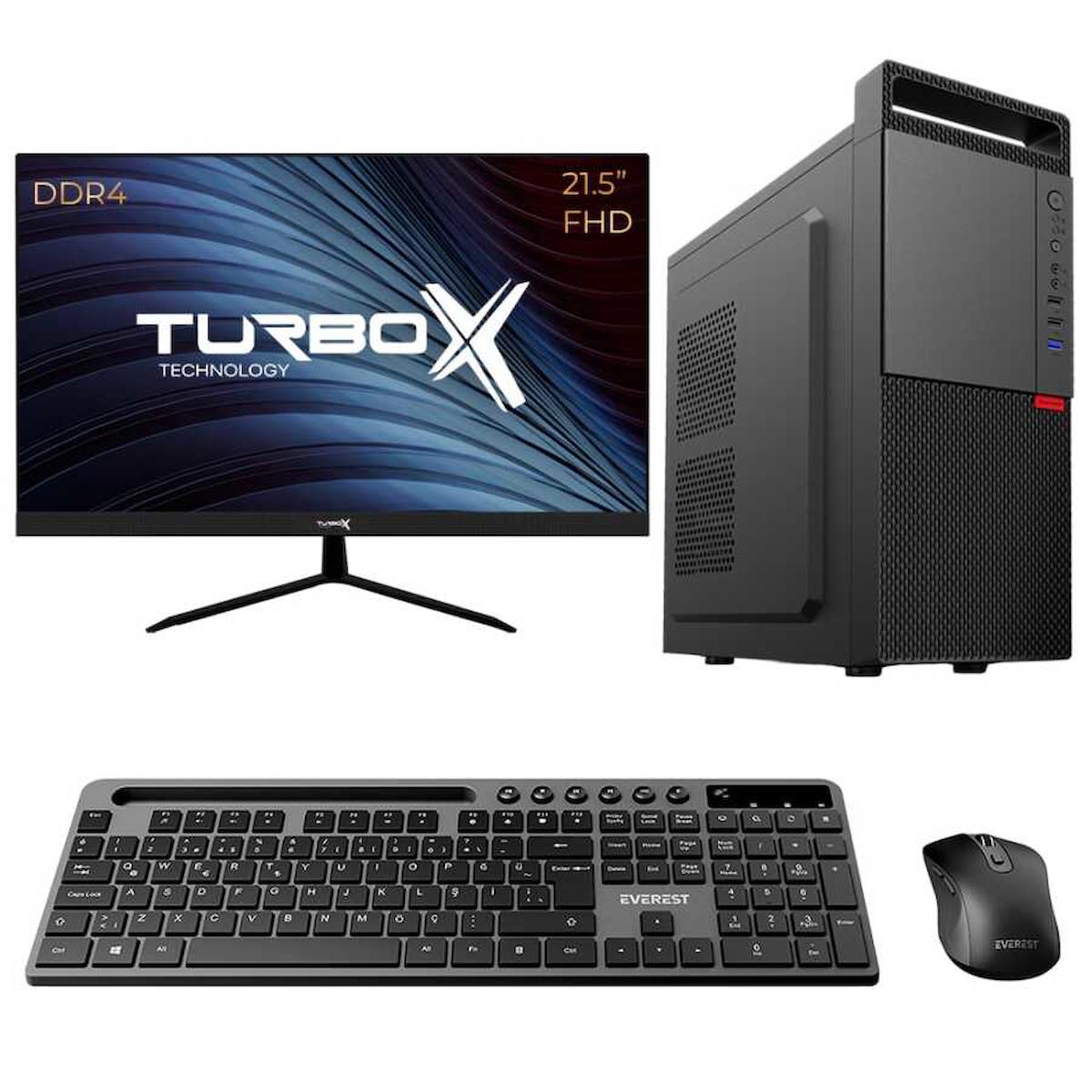 Turbox TX5181 Dahili Intel UHD Graphics 630 Intel Core i5 9400 32 GB Ram DDR4 512 GB SSD Tower FreeDos 21.5 inç Monitörlü Masaüstü Bilgisayar