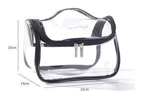 Moda Şeffaf Düz PVC Büyük Boy Seyahat Makyaj Çantası