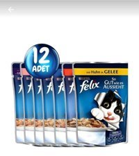 Felix Karışık Jöleli Yaş Kedi Maması 12x85 gr