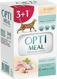 Optimeal Tavşanlı Soslu Yaş Kedi Maması 4x85 gr