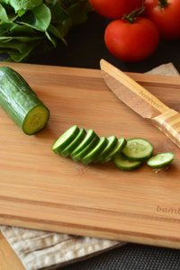 Bambum Rititaniumo Bambu Orta Kahverengi Tekli Kesme Tahtası
